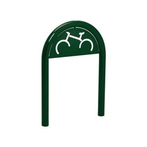 Appui vélos trombone Procity - Ø 60 mm - Avec signalétique - Peint/galva - Scellement direct - Vert mousse