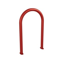 Appui vélos trombone Procity - Ø 60 mm - Sans signalétique - Peint/galva - Sur platines - Rouge pourpre