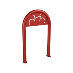 Appui vélos trombone Procity - Ø 60 mm - Avec signalétique - Peint/galva - Sur platines - Rouge pourpre