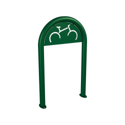 Appui vélos trombone Procity - Ø 60 mm - Avec signalétique - Peint/galva - Sur platines - Vert mousse