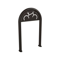 Appui vélos trombone Procity - Ø 60 mm - Avec signalétique - Peint/galva - Sur platines - Noir foncé