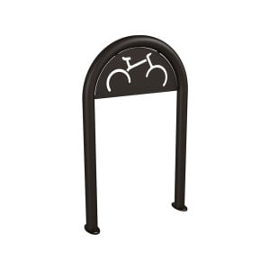 Appui vélos trombone Procity - Ø 60 mm - Avec signalétique - Peint/galva - Sur platines - Noir foncé