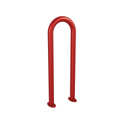 Appui vélos trombone Procity - Ø 50 mm - Peint/galva - Sur platines - Rouge pourpre