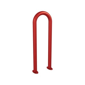 Appui vélos trombone Procity - Ø 50 mm - Peint/galva - Sur platines - Rouge pourpre