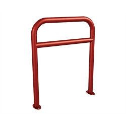 Arceau vélos renforcé Procity - Ø 50 mm - Peint/galva - Sur platines - Rouge pourpre