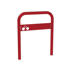 Arceau vélos avec signalétique Procity - Ø 50 mm - Peint/galva - Scellement direct - Rouge pourpre