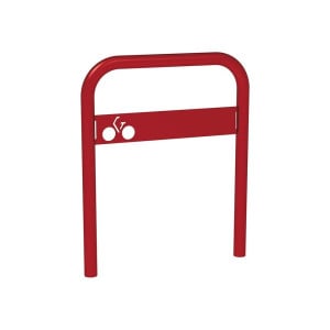 Arceau vélos avec signalétique Procity - Ø 50 mm - Peint/galva - Scellement direct - Rouge pourpre