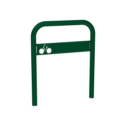 Arceau vélos avec signalétique Procity - Ø 50 mm - Peint/galva - Scellement direct - Vert mousse