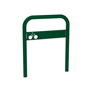 Arceau vélos avec signalétique Procity - Ø 50 mm - Peint/galva - Scellement direct - Vert mousse