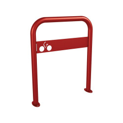 Arceau vélos avec signalétique Procity - Ø 50 mm - Peint/galva - Sur platines - Rouge pourpre