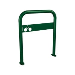 Arceau vélos avec signalétique Procity - Ø 50 mm - Peint/galva - Sur platines - Vert mousse