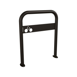 Arceau vélos avec signalétique Procity - Ø 50 mm - Peint/galva - Sur platines - Noir fonncé