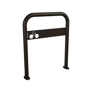 Arceau vélos avec signalétique Procity - Ø 50 mm - Peint/galva - Sur platines - Noir fonncé