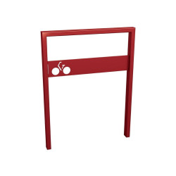 Appui vélos Milan Procity - 50 x 30 mm - Avec tôle signalétique - Peint/galva - Scellement direct - Rouge pourpre
