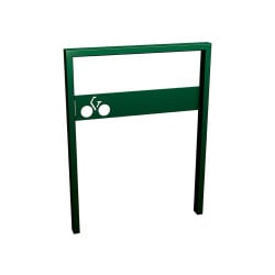 Appui vélos Milan Procity - 50 x 30 mm - Avec tôle signalétique - Peint/galva - Scellement direct - Vert mousse