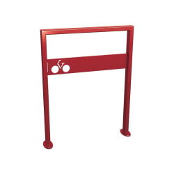 Appui vélos Milan Procity - 50 x 30 mm - Avec tôle signalétique - Peint/galva - Sur platines - Rouge pourpre