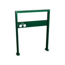 Appui vélos Milan Procity - 50 x 30 mm - Avec tôle signalétique - Peint/galva - Sur platines - Vert mousse