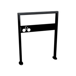 Appui vélos Milan Procity - 50 x 30 mm - Avec tôle signalétique - Peint/galva - Sur platines - Noir foncé