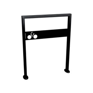 Appui vélos Milan Procity - 50 x 30 mm - Avec tôle signalétique - Peint/galva - Sur platines - Noir foncé