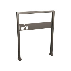 Appui vélos Milan Procity - 50 x 30 mm - Avec tôle signalétique - Peint/galva - Sur platines - Gris Procity