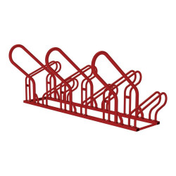 Appui vélos Optimum Procity - 50 x 30 mm - Peint/galva - Fixation au sol à fixer ou à poser - Rouge pourpre