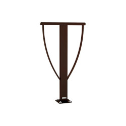 Appui vélos Lisbonne Procity - 80 x 40 mm - Peint/galva - Sur platines - Brun chocolat