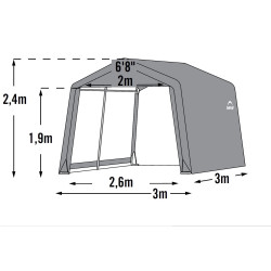 Abri de jardin souple gris en toile imperméable 9m² ShelterLogic