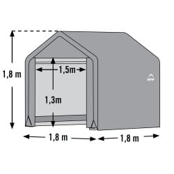 Abri de jardin souple gris en toile imperméable 3,24m² ShelterLogic