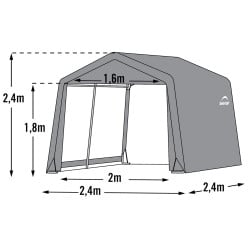 Abri de jardin souple gris en toile imperméable 5,76m² ShelterLogic