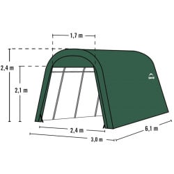 Garage souple vert en toile imperméable 18,3m² ShelterLogic