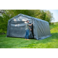 Garage souple gris en toile imperméable 18,13m² ShelterLogic