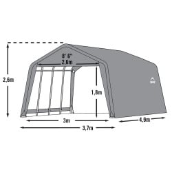 Garage souple gris en toile imperméable 18,13m² ShelterLogic