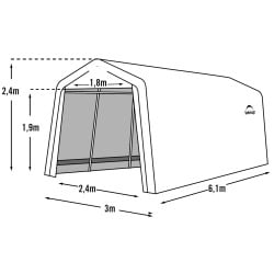 Garage souple gris en toile imperméable 18,3m² ShelterLogic
