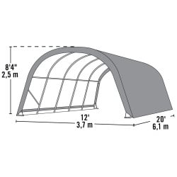 Tente de pâturage verte en toile imperméable 22,6m² Run-In-Shed ShelterLogic