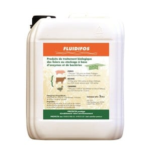 Fluidifos Agrivet - Complexe bactérien et enzymatique (Lisiers porcs,bovins,canards) - Bidon de 5 Litres
