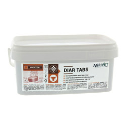 Comprimés effervescents réhydratants DiarTabs Agrivet - Aliment complémentaire pour veaux, porcelets - 42 pièces - Pot 1,386 kg