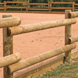 Demi-rondin fraisé pin traité classe 4 vert Ø 8 cm, longueur 2,0 m