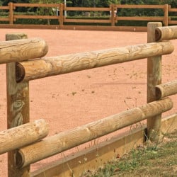 Demi-rondin fraisé pin traité classe 4 vert Ø 10 cm, longueur 2,0 m