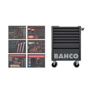 Servante 1472 - 6 tiroirs noirs - 243 outils Bahco