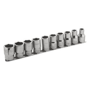 Jeux de 10 douilles 6 pans 1/2” sur réglette Bahco