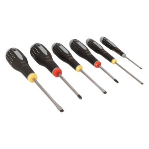 Jeu tournevis Ergo, vis fente et Philips - 6 pièces Bahco