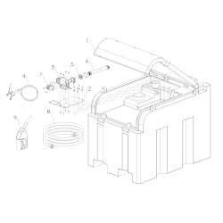 Cuve de ravitaillement mobile fuel Renson - 400 L - Pompe 12V 50L/min