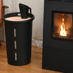 Coffre à granulés de bois avec roulettes JURA MONTANIA 38 L EDA Plastiques