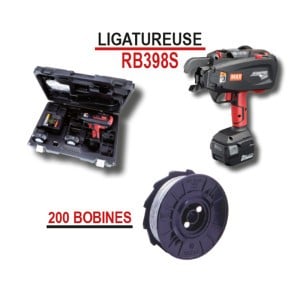 Ensemble ligatureuse RB398S Alsafix, avec 200 bobines fil acier brut TW898