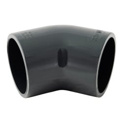 Coude 45° PVC, femelle à coller, Pression PN16
