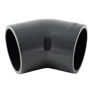 Coude 45° PVC, femelle à coller, Pression PN16
