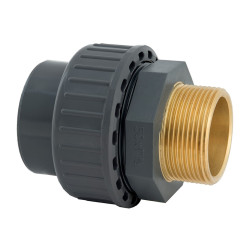 Raccord union mixte fileté PVC / laiton FxM PN16