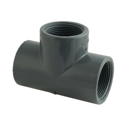 Té 90° femelle à visser, PVC Pression PN10