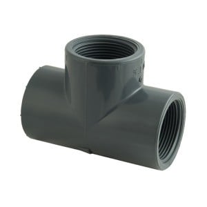Té 90° femelle à visser, PVC Pression PN10