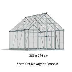 Serre de jardin Octave 9m² Argent Canopia